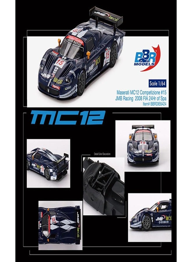 BBR 2008 مازيراتي MC12 Competizione FIA 24Hr Spa JMB Racing #15 - نماذج BBR 1/64 Diecast - Image 2